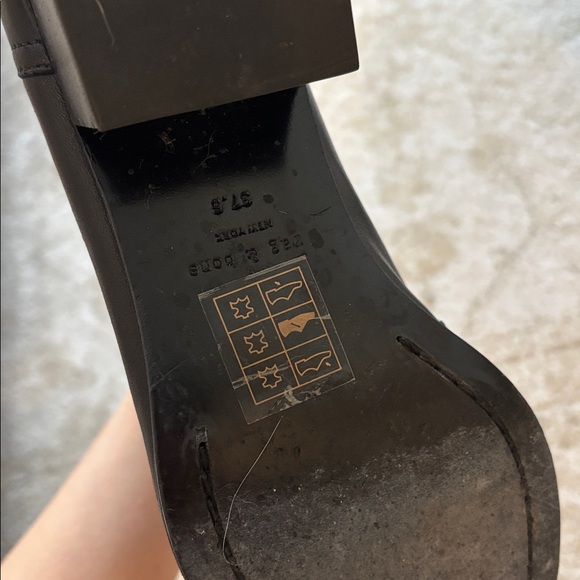 Rag and bone walker Black Leather Ankle Boots - Picture 3 of 4